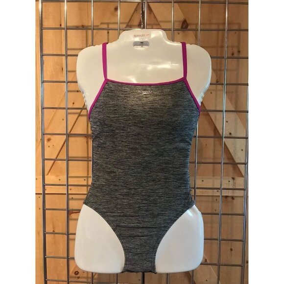 Speedo 8719005 Heather Closed Back with Hydro Bra Grey Fuchsia ( 6 / 32 )